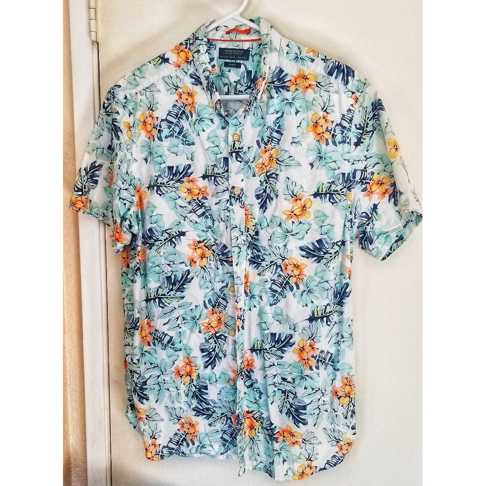 Denim & Flower Mens Short Sleeve Hawaiian Shirt